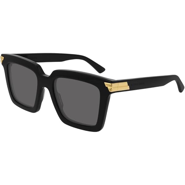 Amazon.com: Bottega Veneta BV0231S Sunglasses 001 Black-Gold/Grey